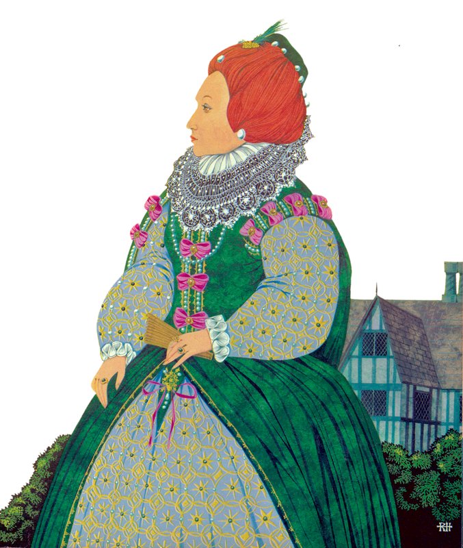 Królowa Elżbieta I (kolorowa litografia) autorstwa Richard Hook