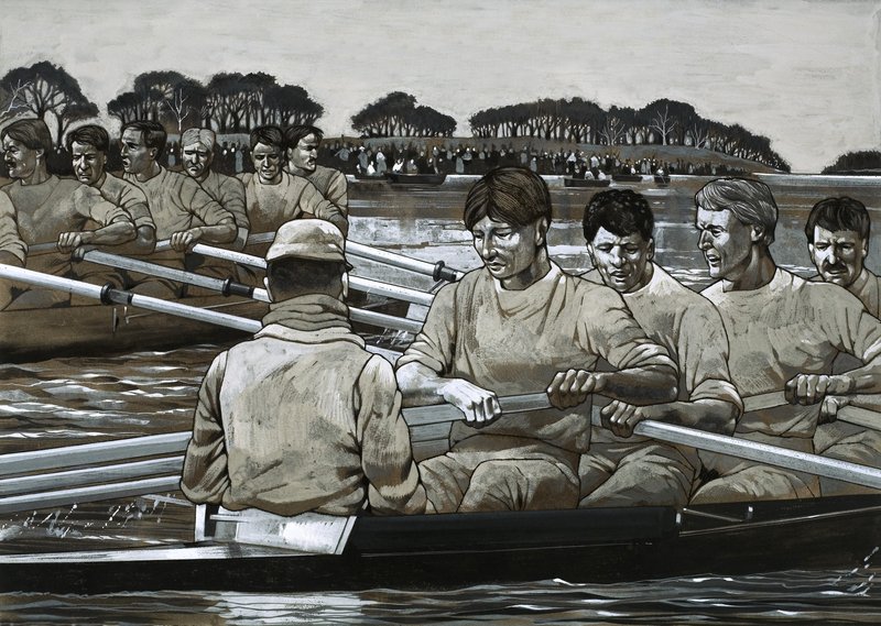 Wyścig łodzi Oxford vs. Cambridge autorstwa Richard Hook