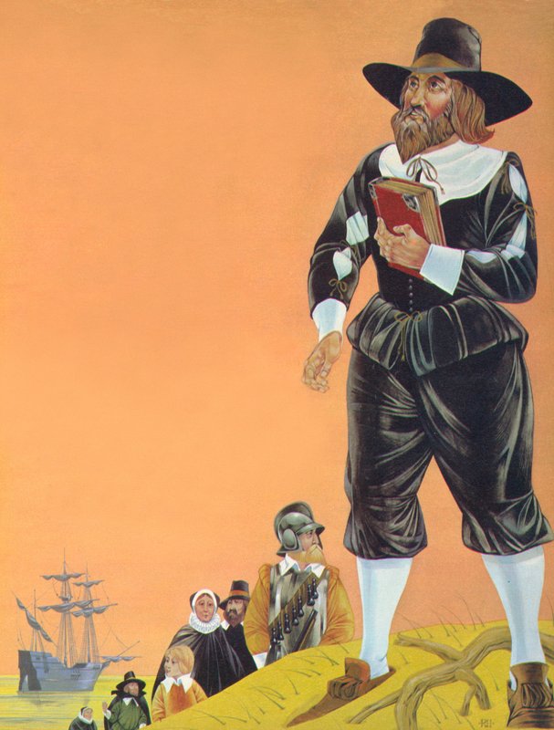 Ojcowie pielgrzymi (kolorowa litografia) autorstwa Richard Hook