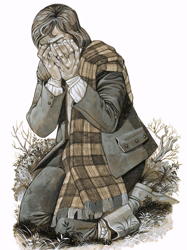 Syn pasterki, która klęczała i płakała nad krwią przelaną później pod Culloden. autorstwa Richard Hook