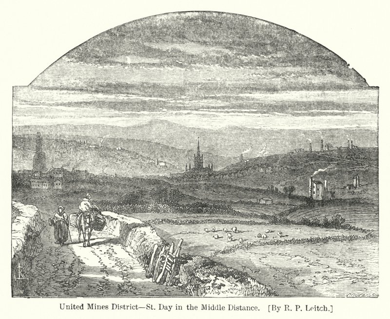 United Mines District, St Day in the Middle Distance (grawerowanie) autorstwa Richard Principal (after) Leitch
