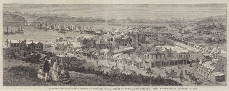 Część miasta i portu Dunedin, stolicy stanu Otago, Nowa Zelandia autorstwa Richard Principal Leitch