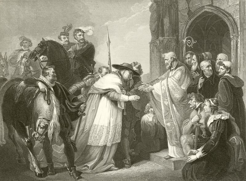 Kardynał Wolsey w Leicester Abbey autorstwa Richard Westall