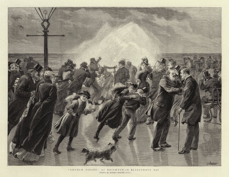 Parada kościelna w Brighton, wspaniały dzień autorstwa Robert Barnes