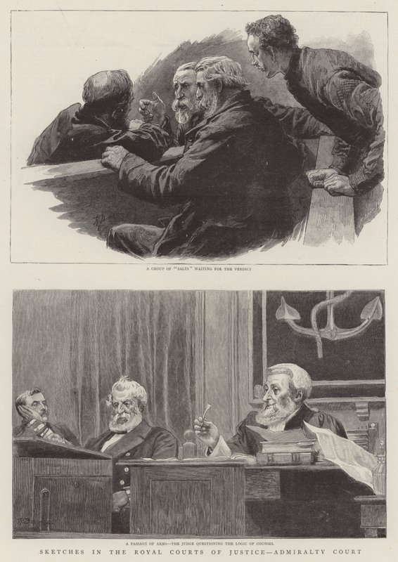 Szkice w królewskich sądach, sądzie Admiralicji autorstwa Robert Barnes