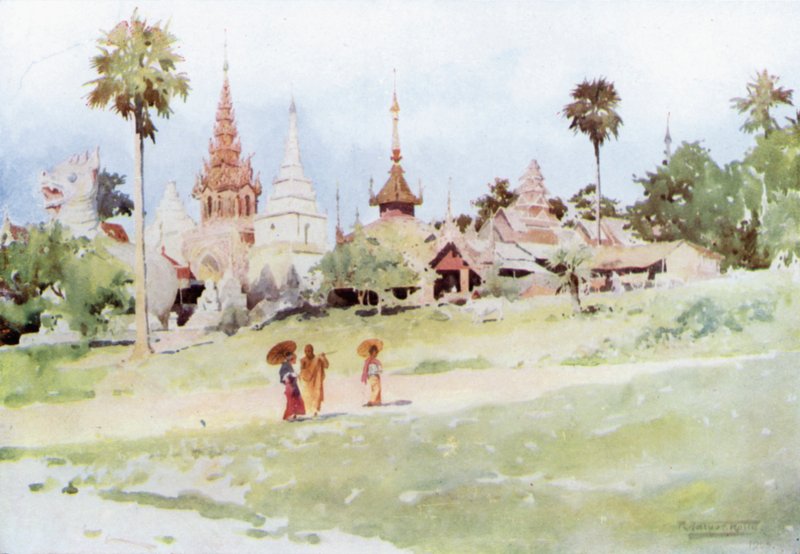 Wejście do Shwe Dagon autorstwa Robert George Talbot Kelly