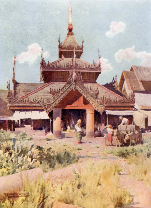 Wejście na Bazar w Shwe Dagon autorstwa Robert George Talbot Kelly