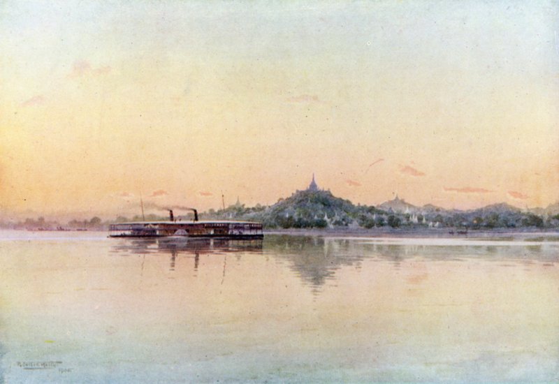 Ekspresowy parowiec przechodzący Sagaing autorstwa Robert George Talbot Kelly