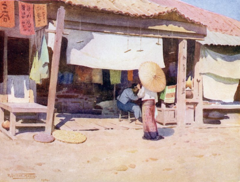 Na bazarze, Bhamo autorstwa Robert George Talbot Kelly