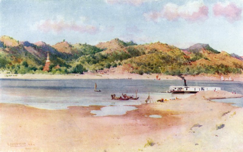 Lądowanie-Ghaut w Prome, Low River autorstwa Robert George Talbot Kelly