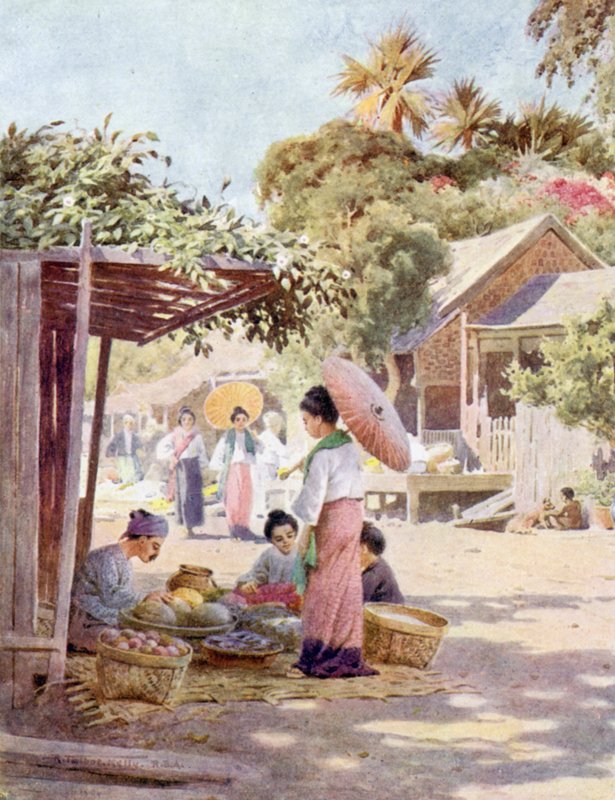 Ulica w Nyaung-u autorstwa Robert George Talbot Kelly