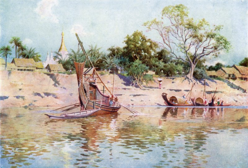 Irrawaddy Banks w pobliżu Mying-gyan autorstwa Robert George Talbot Kelly