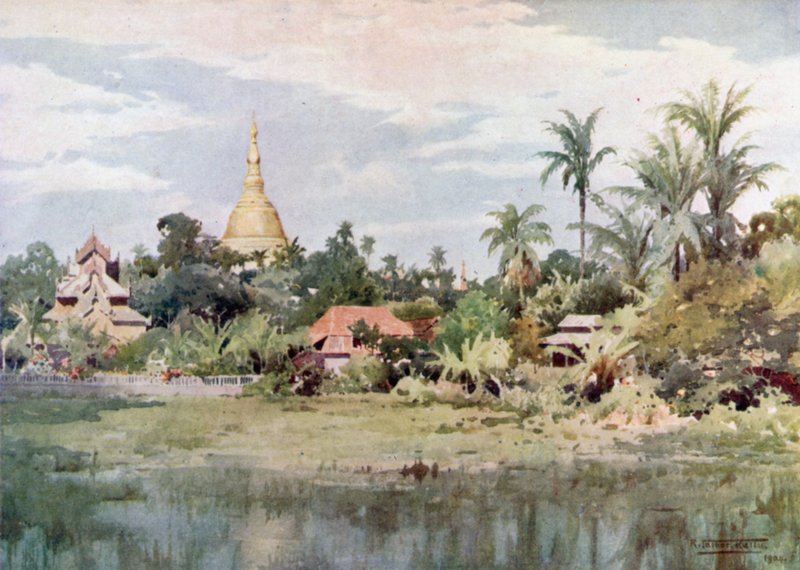 Shwe Dagon z czołgu Bahan autorstwa Robert George Talbot Kelly