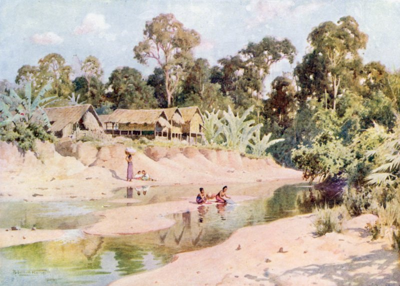 Wioska Min-byin autorstwa Robert George Talbot Kelly