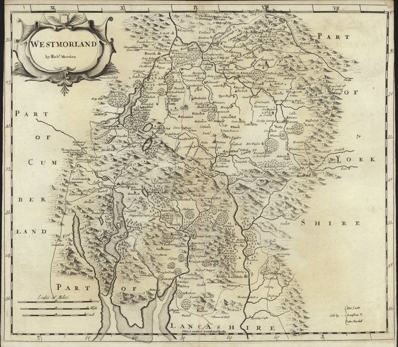 Mapa Westmorland autorstwa Robert Morden