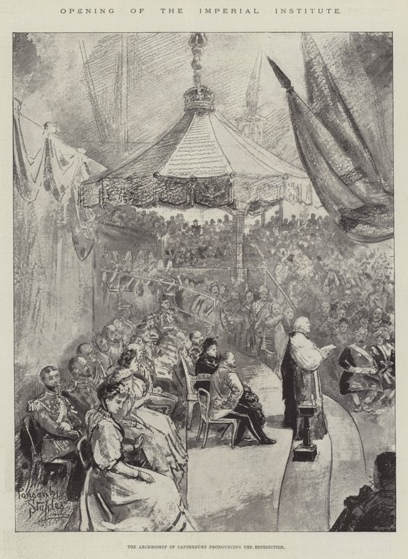 Otwarcie Imperial Institute, arcybiskup Canterbury ogłasza błogosławieństwo autorstwa Robert Ponsonby Staples