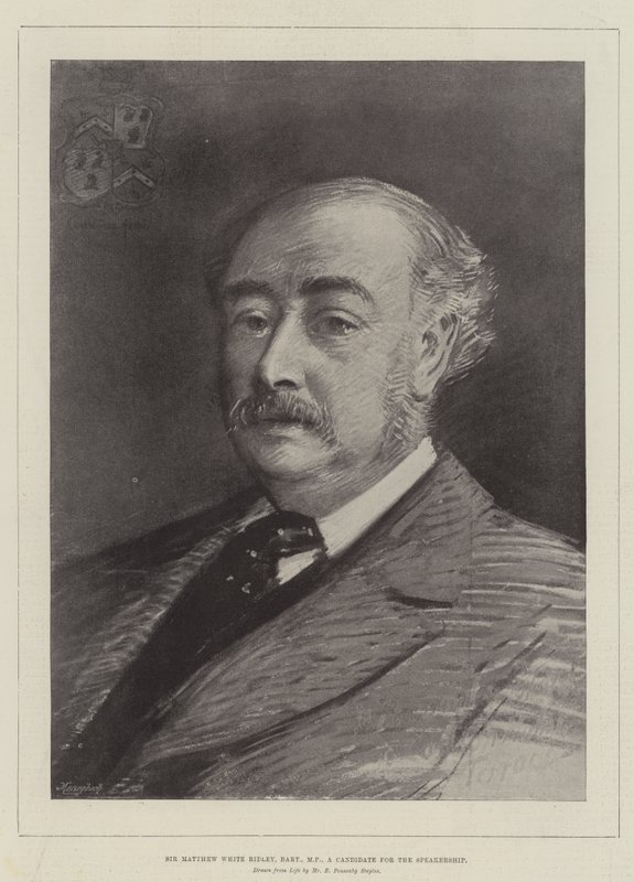 Sir Matthew White Ridley, Baronet, poseł, kandydat na stanowisko głośnikowe autorstwa Robert Ponsonby Staples