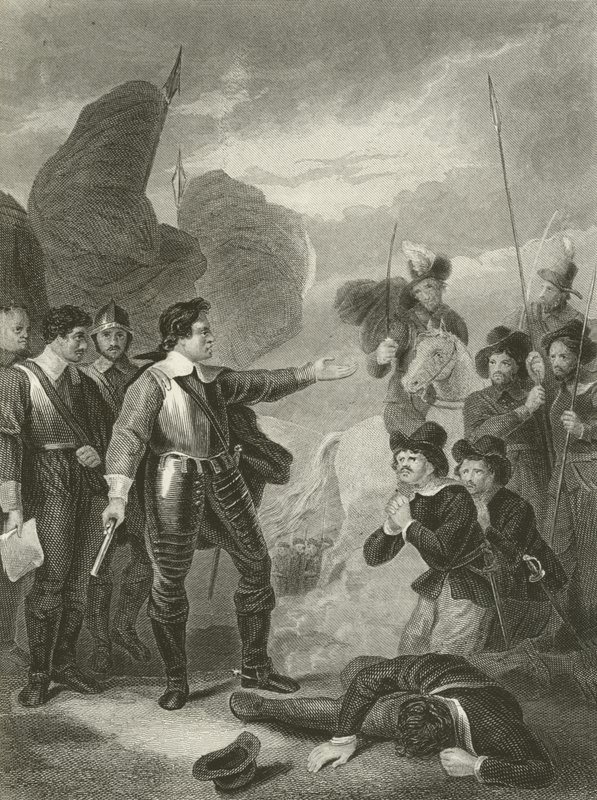Cromwell tłumi bunt w armii autorstwa Robert Smirke