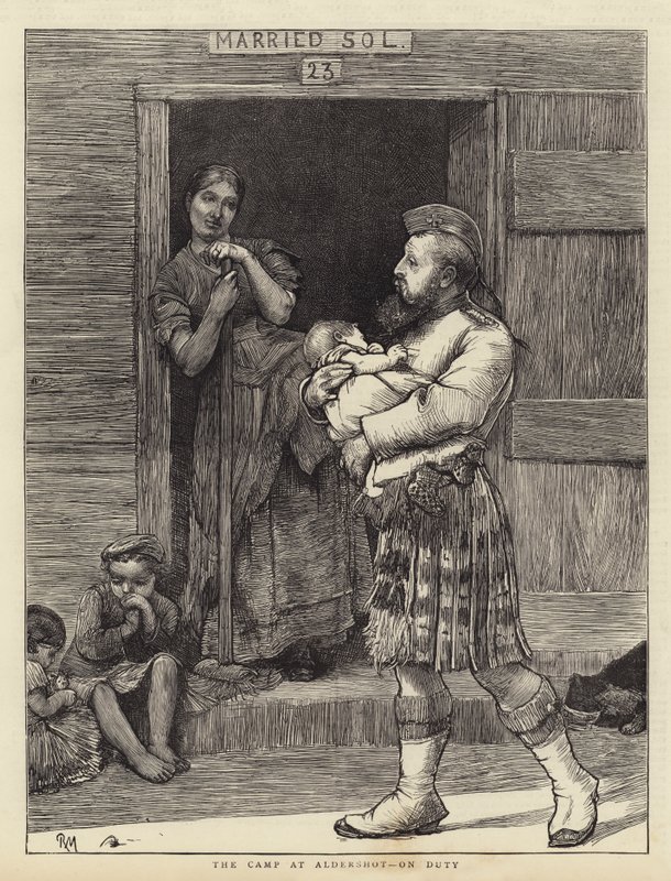 Obóz w Aldershot, na służbie autorstwa Robert Walker Macbeth