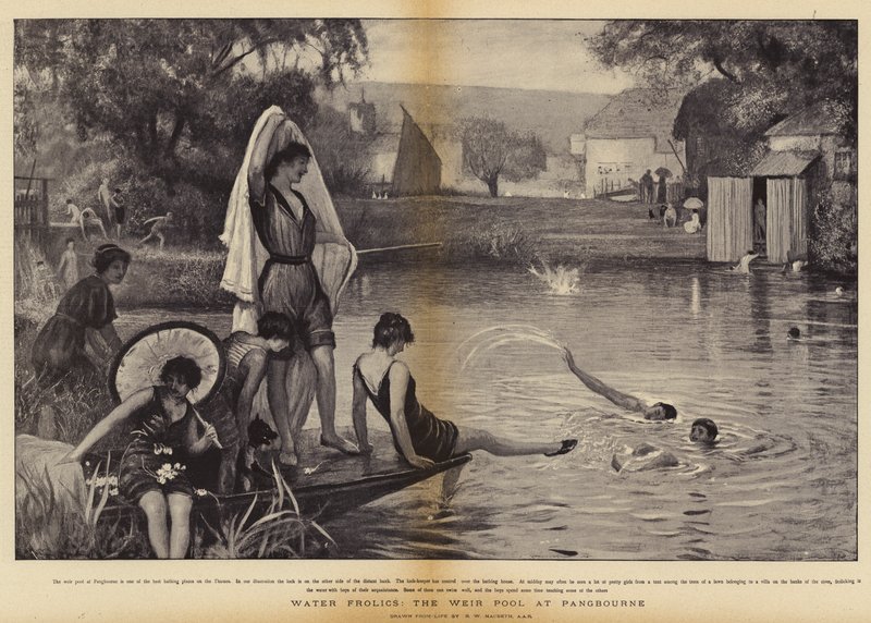 Wodne igraszki, basen weir w Pangbourne autorstwa Robert Walker Macbeth