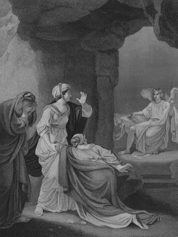 Marie przy Grobie, St Mark 16, wers 1-9 autorstwa Robert after Smirke