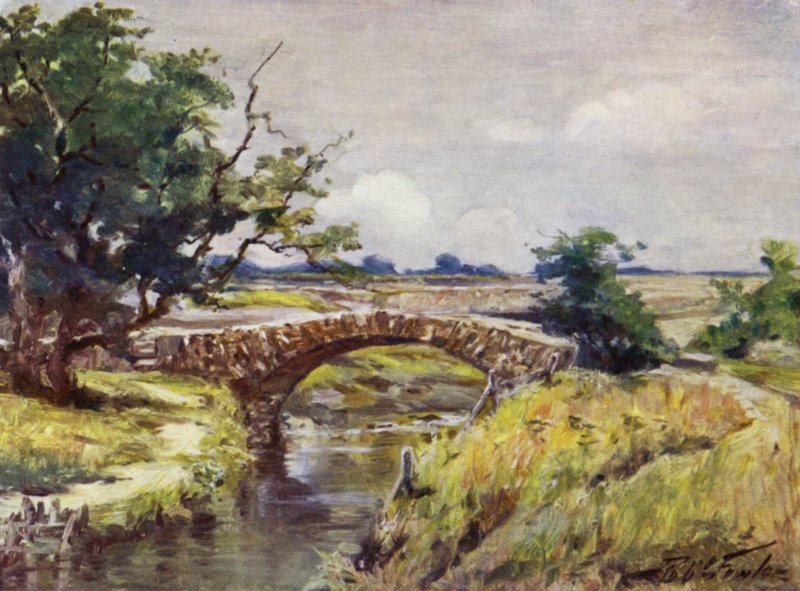 Stary Most Rzymski, niedaleko Swansea (litografia kolorowa) autorstwa Robert (after) Fowler