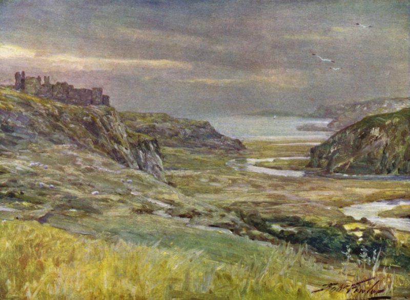 Zamek Pennard, Glamorganshire (kolor lito) autorstwa Robert (after) Fowler