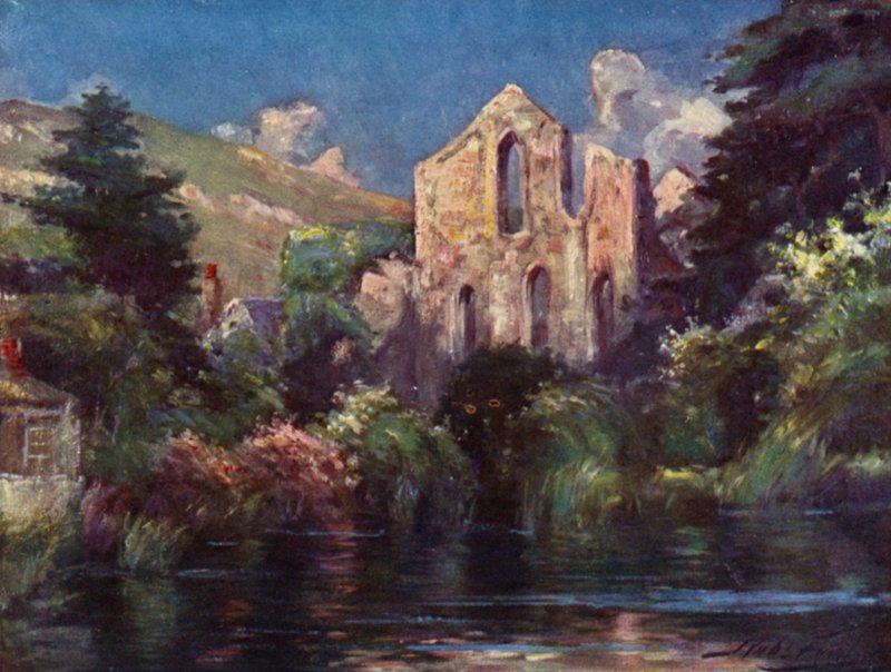 Opactwo Valle Crucis (kolor lito) autorstwa Robert (after) Fowler