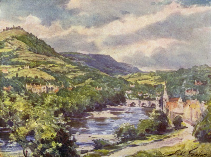 Widok Llangollen (członkowie kolorowi) autorstwa Robert (after) Fowler