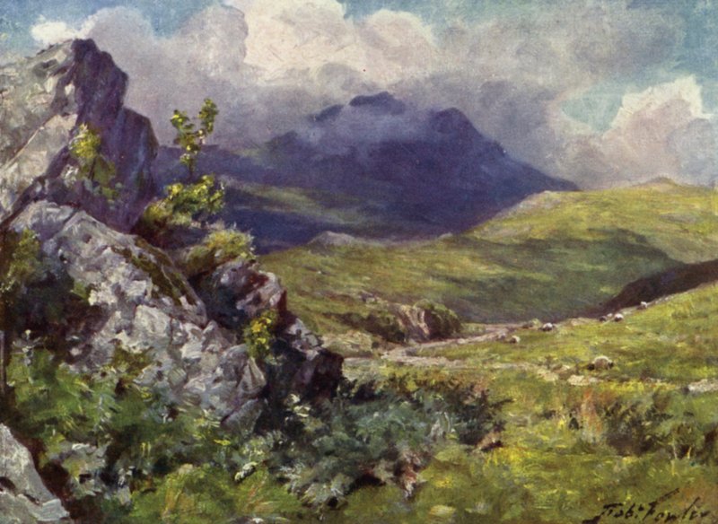 Widok Moelwyn (kolor lito) autorstwa Robert (after) Fowler