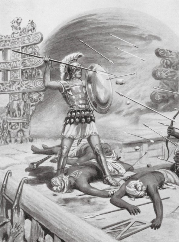 Uczta Aleksandra Wielkiego, 326 r. p.n.e. (litografia) autorstwa Robert Ambrose Dudley