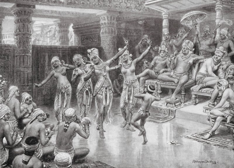 Wielki indyjski książę świętujący swoje zwycięstwo (litografia) autorstwa Robert Ambrose Dudley