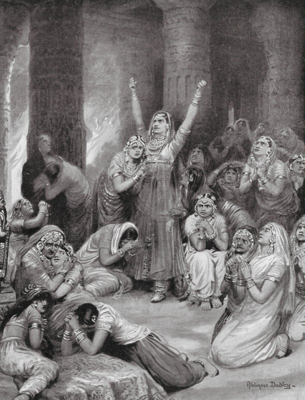 Rajput Ceremonia Jauhar (Holokaust) autorstwa Robert Ambrose Dudley