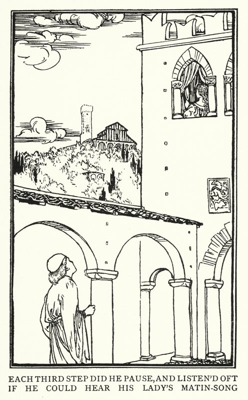 Ilustracja do wierszy Johna Keatsa: Isabella or The Pot of Basil (lito) autorstwa Robert Anning Bell