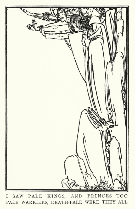Ilustracja do wierszy Johna Keatsa: La Belle Dame Sans Merci (lito) autorstwa Robert Anning Bell