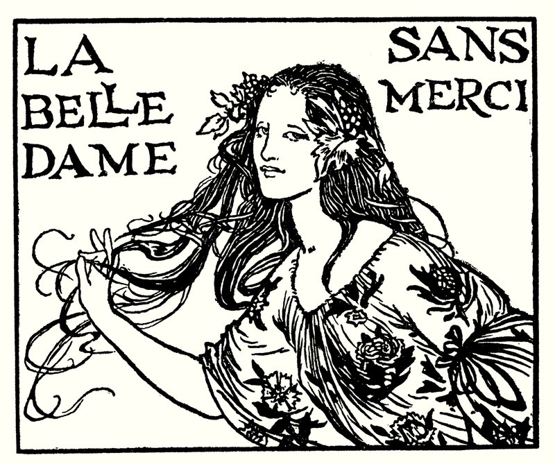 Ilustracja do wierszy Johna Keatsa: La Belle Dame Sans Merci (lito) autorstwa Robert Anning Bell