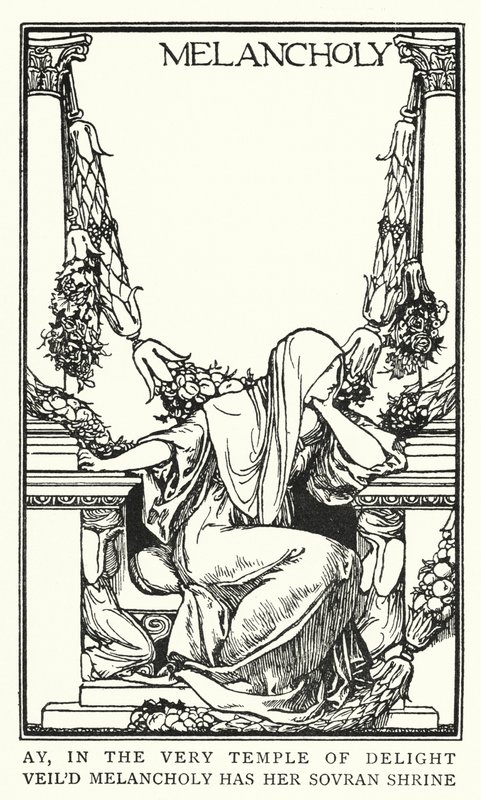 Ilustracja do wierszy Johna Keatsa: Melancholia (lito) autorstwa Robert Anning Bell