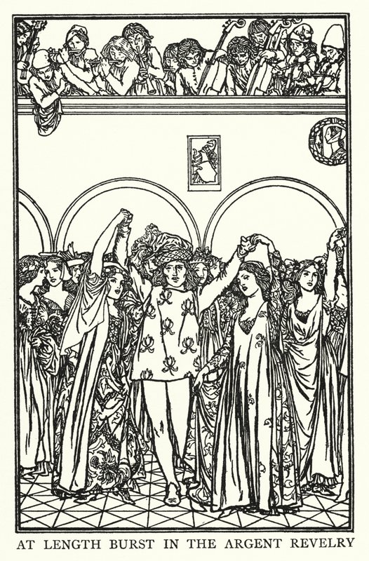 Ilustracja do wierszy Johna Keatsa: Wigilia św. Agnieszki (lito) autorstwa Robert Anning Bell