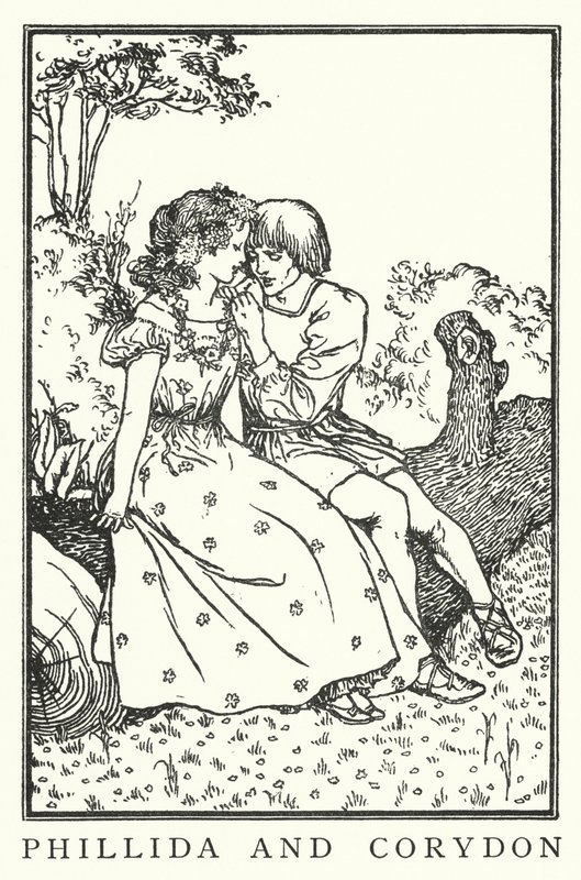 Phillida i Corydon (lito) autorstwa Robert Anning Bell