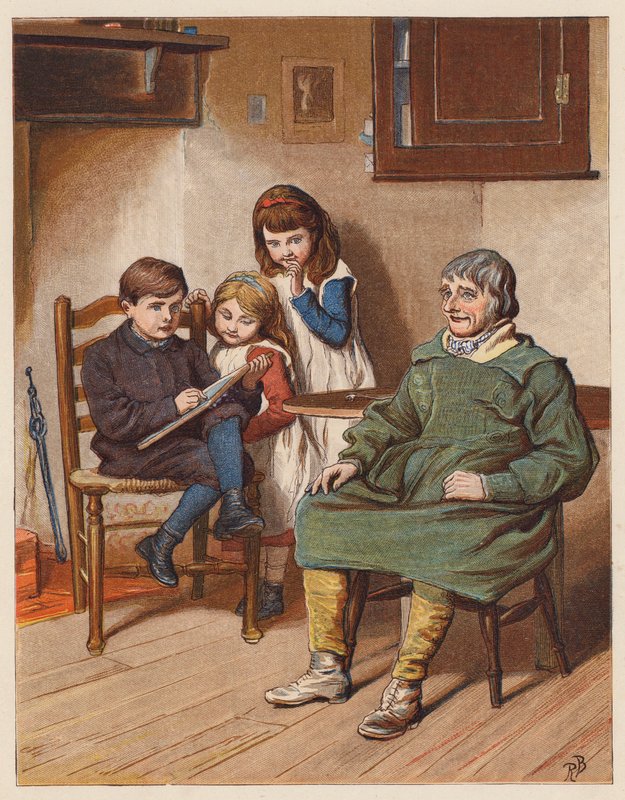 Bertie pracowicie szkicował (kolorowa litografia) autorstwa Robert Barnes