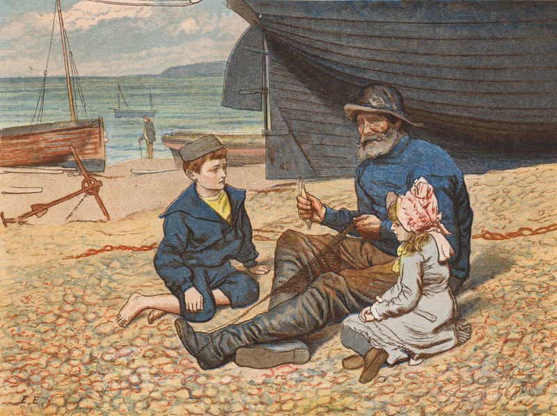 Jenkins opowiedział Norze i Hugh o swoim dzieciństwie (kolorowa litografia) autorstwa Robert Barnes