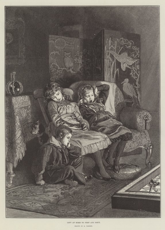 Zostawiony w domu, by się denerwować i dąsać autorstwa Robert Barnes