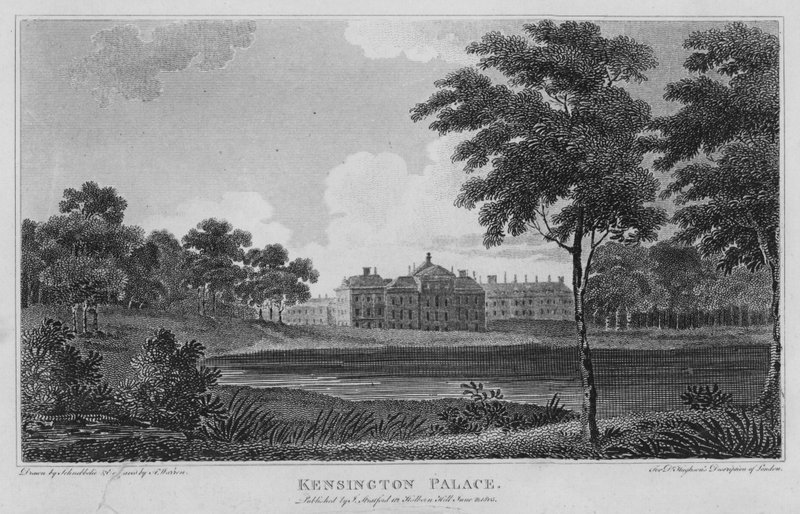 Pałac Kensington (grafika) autorstwa Robert Blemell (after) Schnebbelie