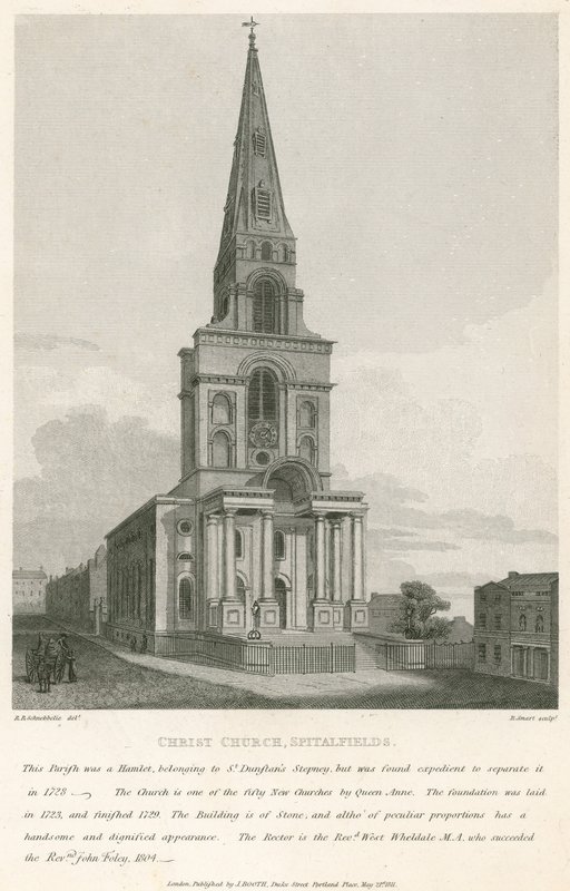 Kościół Chrystusa, Spitalfields, Londyn autorstwa Robert Blemell Schnebbelie