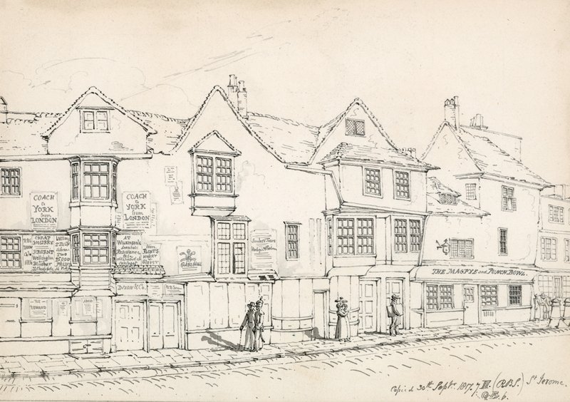 Fenchurch Street, Londyn, 1817 (tusz na papierze) autorstwa Robert Blemell Schnebbelie