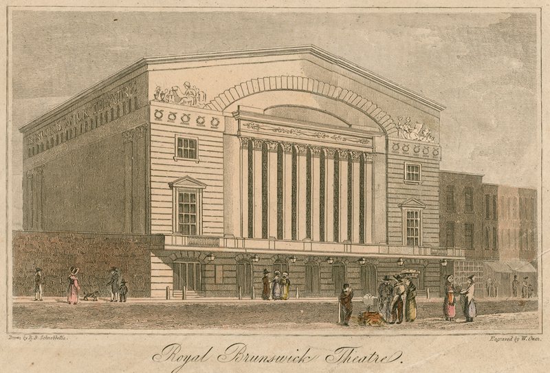 Royal Brunswick Theatre, Londyn autorstwa Robert Blemell Schnebbelie