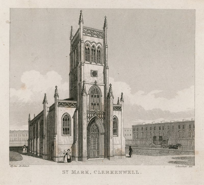 Kościół św. Marka, Clerkenwell autorstwa Robert Blemell Schnebbelie