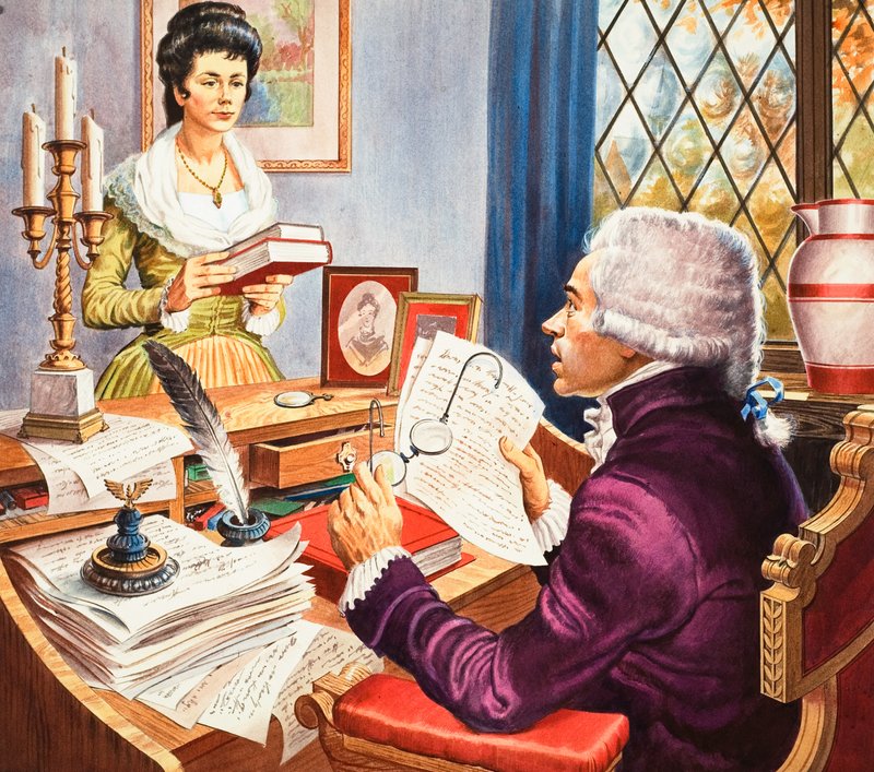 Robespierre i Eleanore Duplay (gwasz na papierze) autorstwa Robert Brook