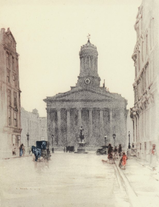 Glasgow: The Royal Exchange (kolorowa litografia) autorstwa Robert Eadie