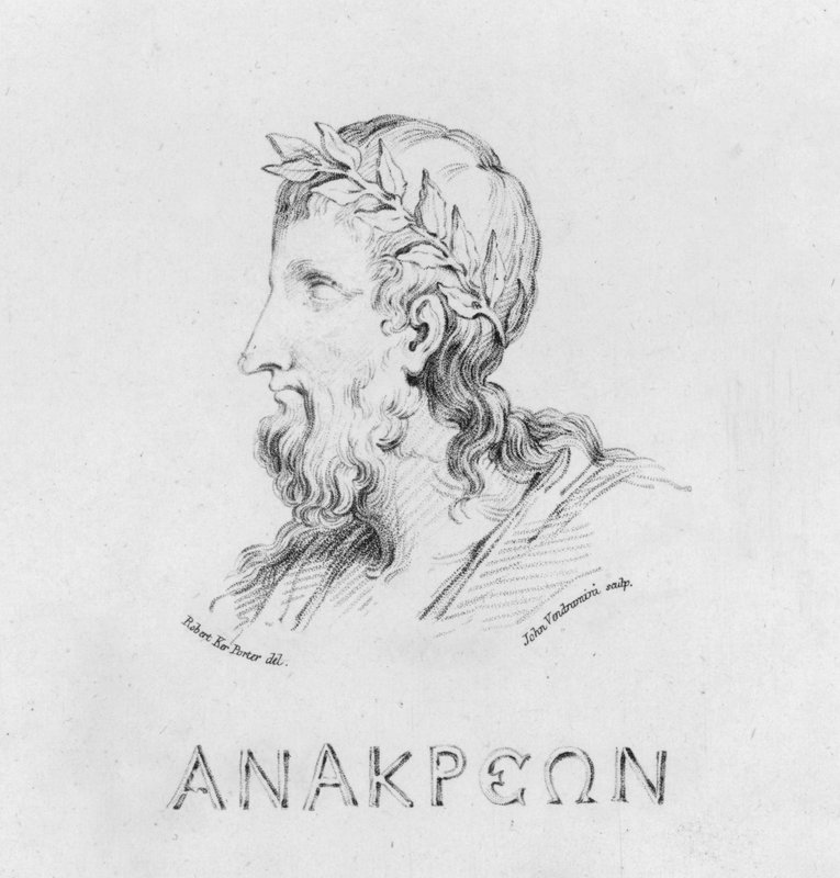 Portret Anakreona (rycina) autorstwa Robert Kerr (after) Porter